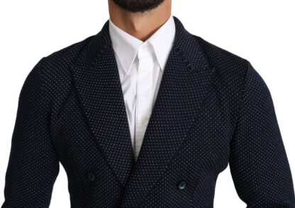 Dolce & Gabbana - Elegant Dark Blue Dotted Slim-Fit Blazer