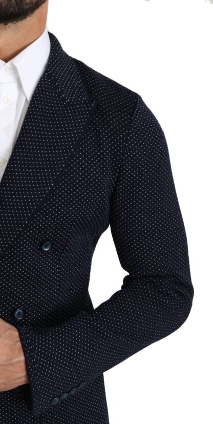 Dolce & Gabbana - Elegant Dark Blue Dotted Slim-Fit Blazer