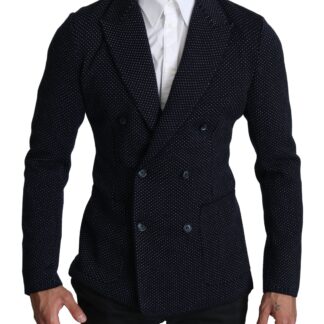 Dolce & Gabbana - Elegant Blue Patterned Martini Formal Blazer