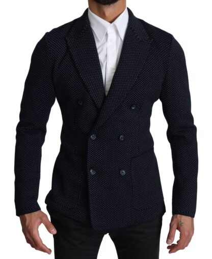 Dolce & Gabbana - Elegant Dark Blue Dotted Slim-Fit Blazer