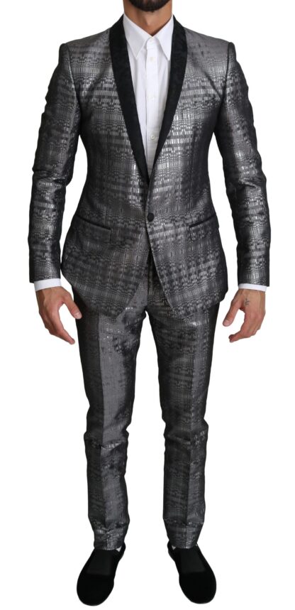 Dolce & Gabbana - Elegant Silver Patterned Men's Suit