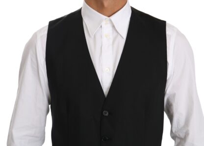 Dolce & Gabbana - Elegant Black Formal Wool Blend Vest