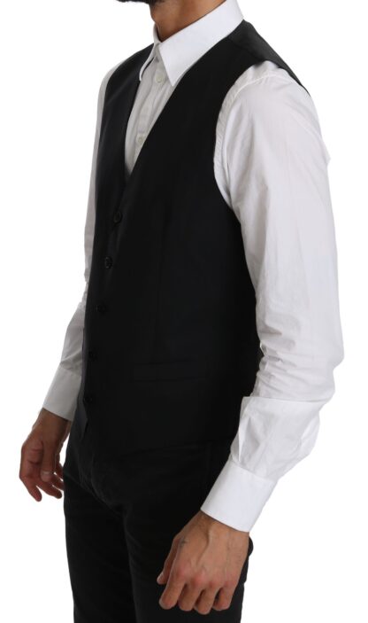 Dolce & Gabbana - Elegant Black Formal Wool Blend Vest