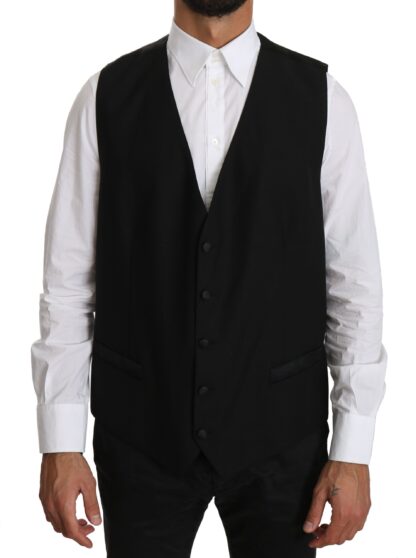 Dolce & Gabbana - Elegant Black Wool Silk Vest