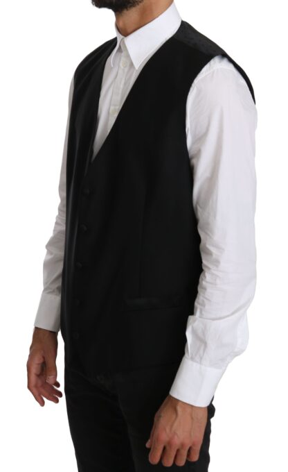 Dolce & Gabbana - Elegant Black Wool Silk Vest