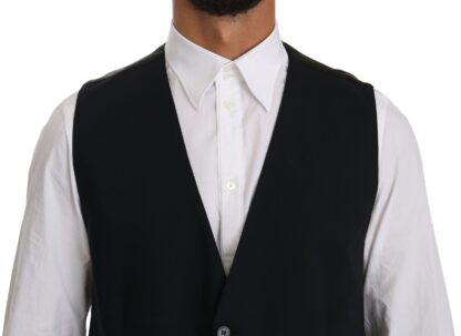 Dolce & Gabbana - Sleek Black Cotton Blend Dress Vest