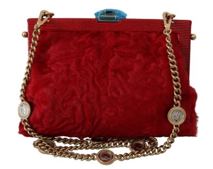 Dolce & Gabbana - Opulent Red Fur VANDA Evening Clutch