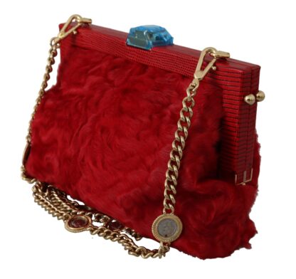 Dolce & Gabbana - Opulent Red Fur VANDA Evening Clutch