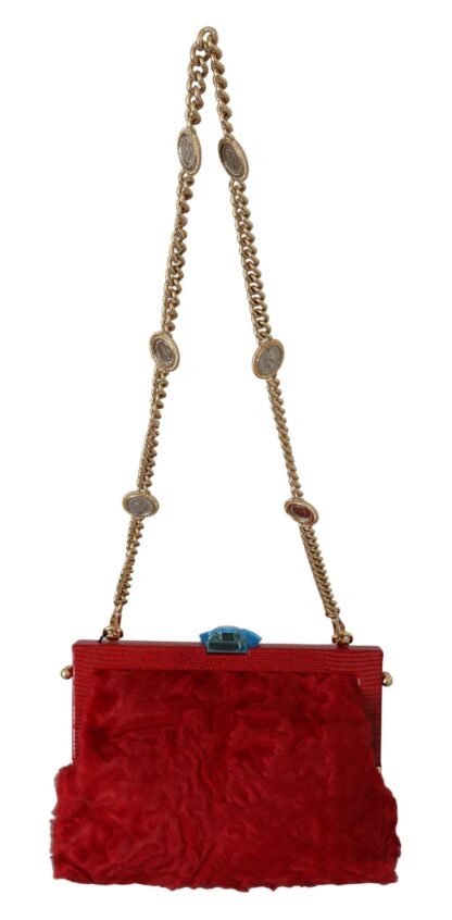 Dolce & Gabbana - Opulent Red Fur VANDA Evening Clutch