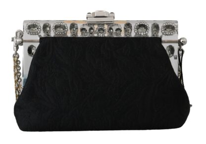 Dolce & Gabbana - Elegant Black Crystal Evening Clutch Bag