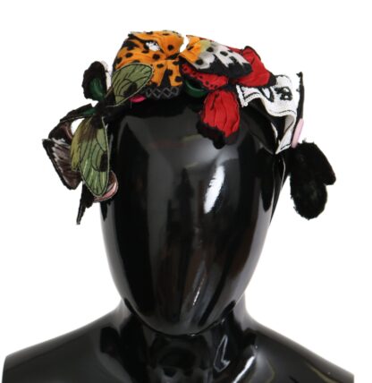 Dolce & Gabbana - Elegant Silk Floral Butterfly Headband