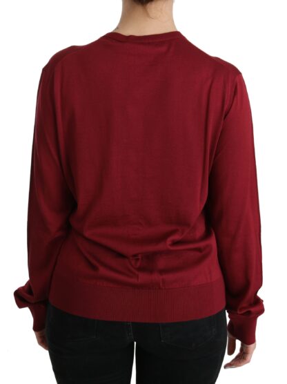 Dolce & Gabbana - Silk Red Cardigan Top with Button Accents