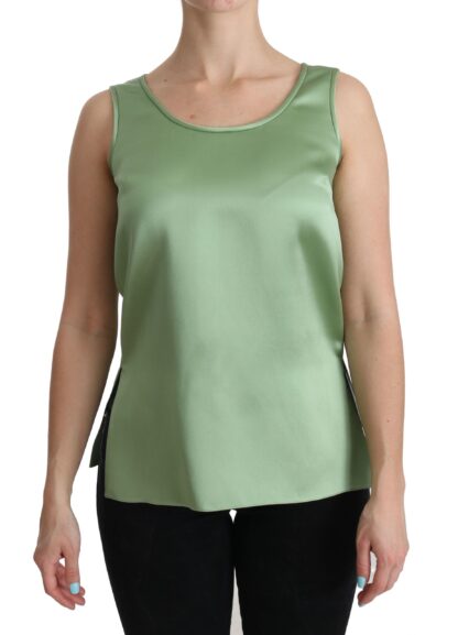 Dolce & Gabbana - Elegant Silk Sleeveless Top in Light Mint Green