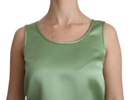 Dolce & Gabbana - Elegant Silk Sleeveless Top in Light Mint Green