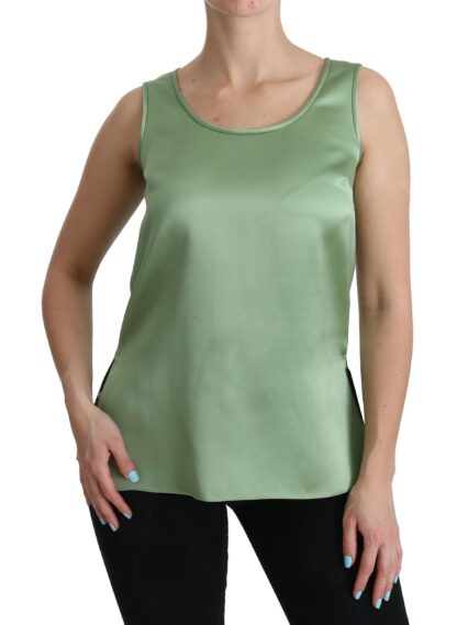 Dolce & Gabbana - Elegant Silk Sleeveless Top in Light Mint Green