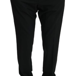 Dolce & Gabbana - Elegant Black Wool Silk Dress Pants