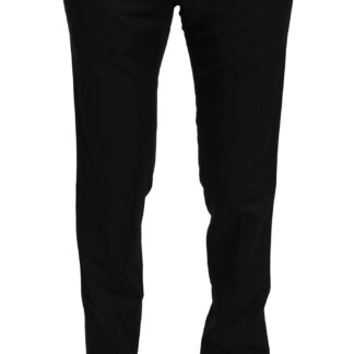 Dolce & Gabbana - Elegant Black Wool Silk Dress Pants