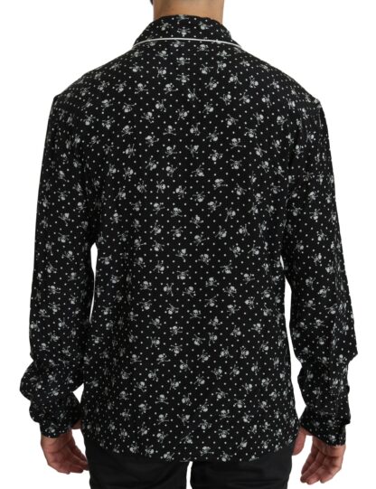 Dolce & Gabbana - Elegant Silk Pajama Shirt with Skull Print