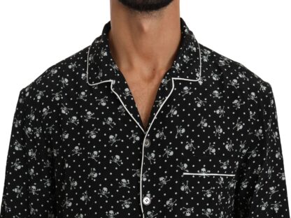 Dolce & Gabbana - Elegant Silk Pajama Shirt with Skull Print