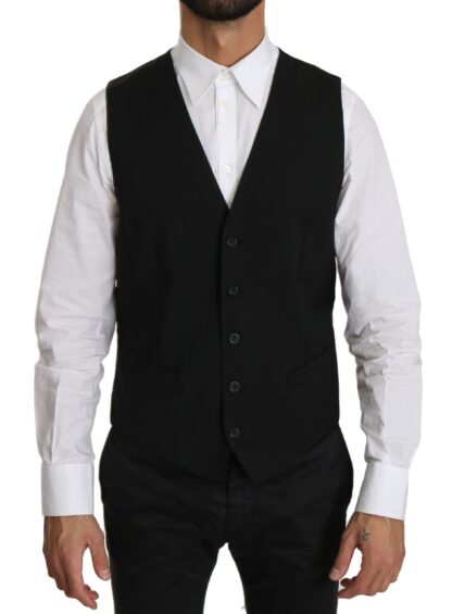 Dolce & Gabbana - Elegant Black Formal Dress Suit Vest