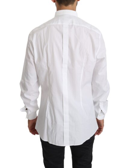 Dolce & Gabbana - Elegant White Cotton Gold Fit Shirt