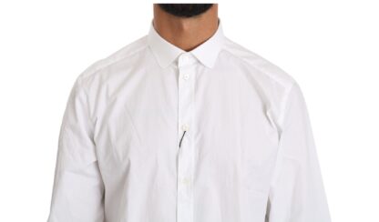 Dolce & Gabbana - Elegant White Cotton Gold Fit Shirt