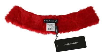 Dolce & Gabbana - Elegant Red Lambskin Scarf