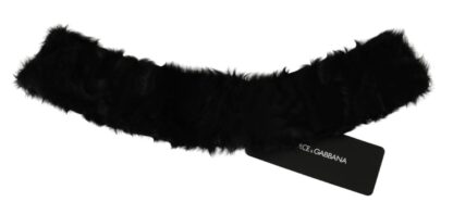 Dolce & Gabbana - Elegant Black Lambskin Scarf