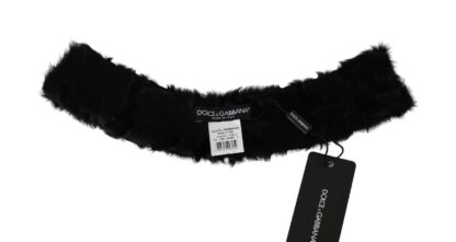 Dolce & Gabbana - Elegant Black Lambskin Scarf