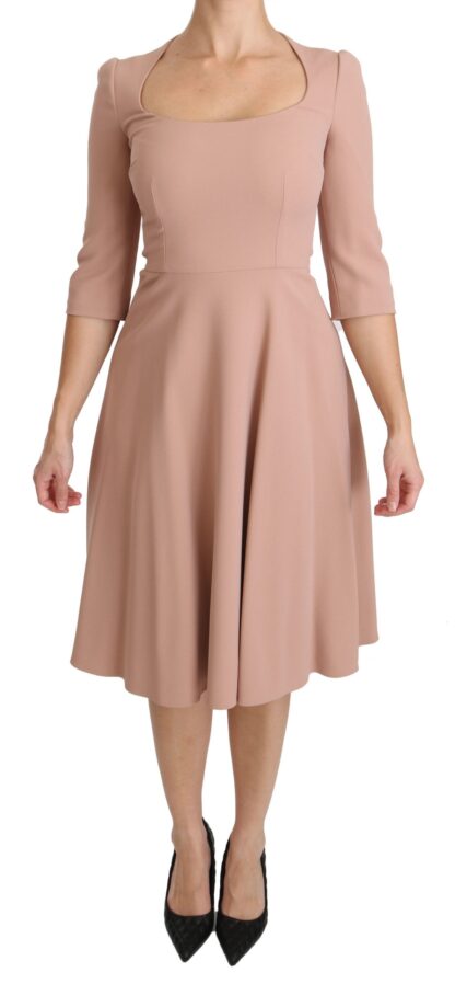 Dolce & Gabbana - Elegant Light Pink A-Line Knee Length Dress