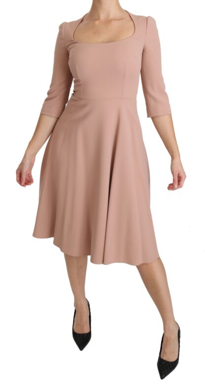 Dolce & Gabbana - Elegant Light Pink A-Line Knee Length Dress