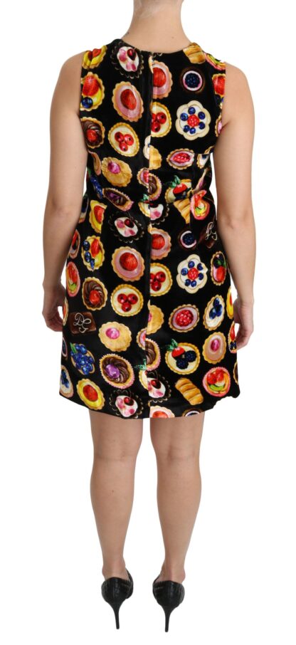 Dolce & Gabbana - Chic Black Desserts Print Shift Mini Dress