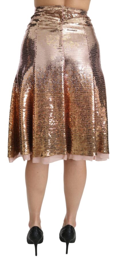 Dolce & Gabbana - Gold Sequined High Waist Skirt