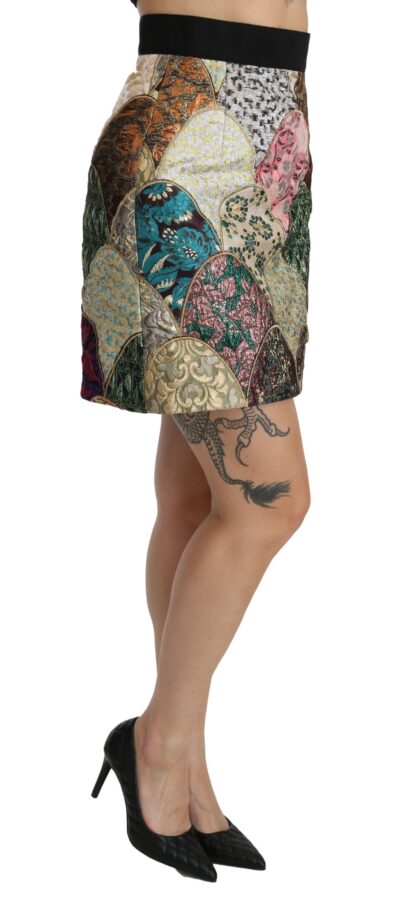 Dolce & Gabbana - Vibrant Floral Jacquard Designer Skirt