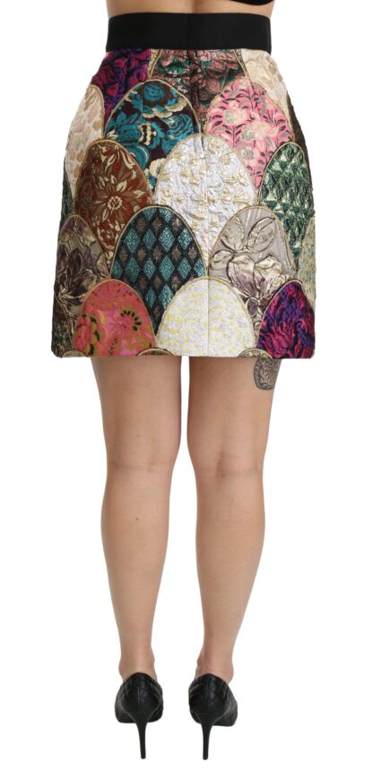 Dolce & Gabbana - Vibrant Floral Jacquard Designer Skirt