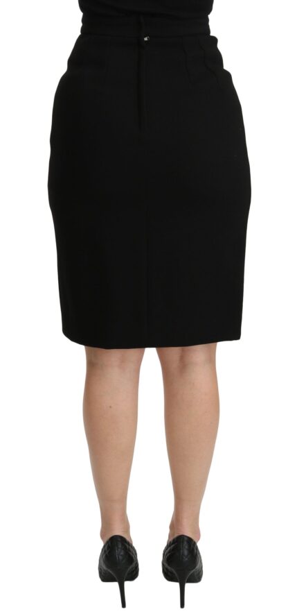 Dolce & Gabbana - Elegant Wool High-Waist Knee-Length Skirt