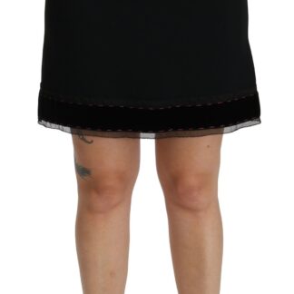 Dolce & Gabbana - Chic High Waist Black Silk Blend Skirt