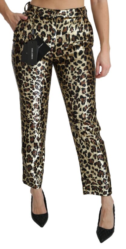 Dolce & Gabbana - Chic High Waist Leopard Sequin Pants