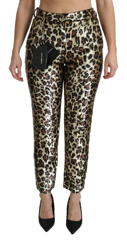 Dolce & Gabbana - Chic High Waist Leopard Sequin Pants