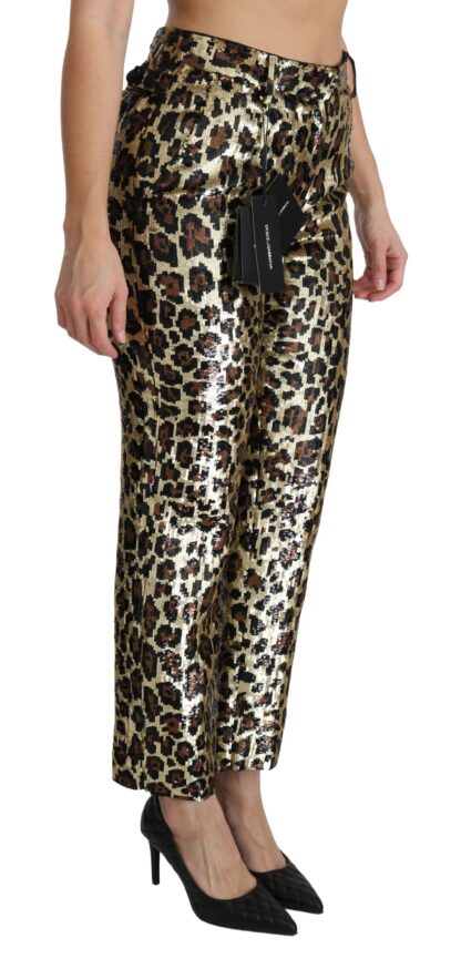 Dolce & Gabbana - Chic High Waist Leopard Sequin Pants