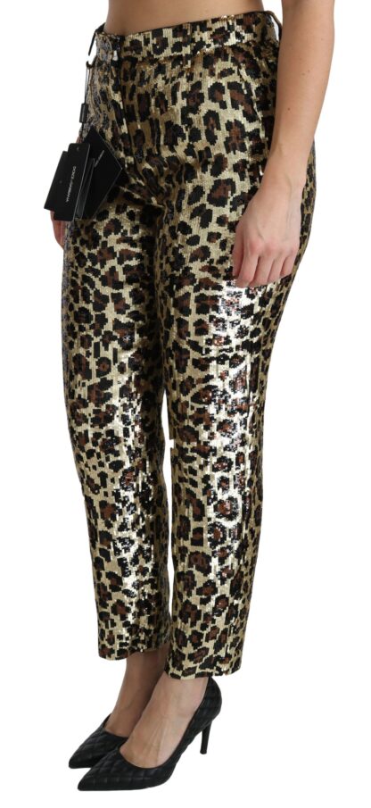 Dolce & Gabbana - Chic High Waist Leopard Sequin Pants