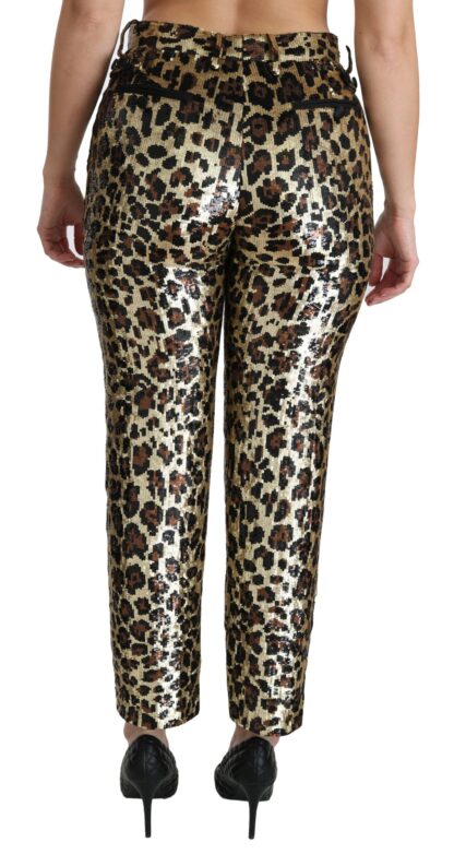 Dolce & Gabbana - Chic High Waist Leopard Sequin Pants