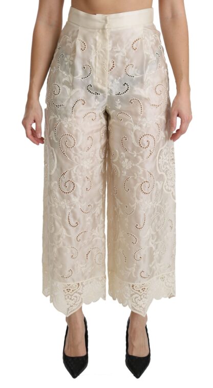 Dolce & Gabbana - Elegant High Waist Palazzo Cropped Pants