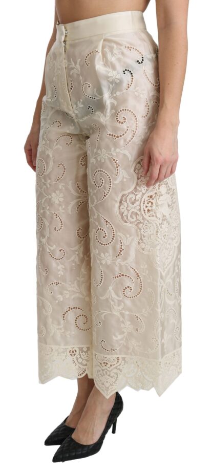 Dolce & Gabbana - Elegant High Waist Palazzo Cropped Pants