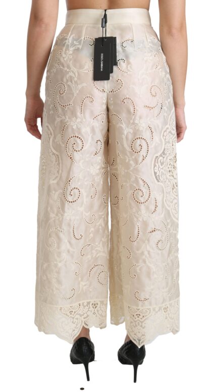 Dolce & Gabbana - Elegant High Waist Palazzo Cropped Pants