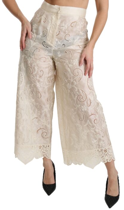 Dolce & Gabbana - Elegant High Waist Palazzo Cropped Pants