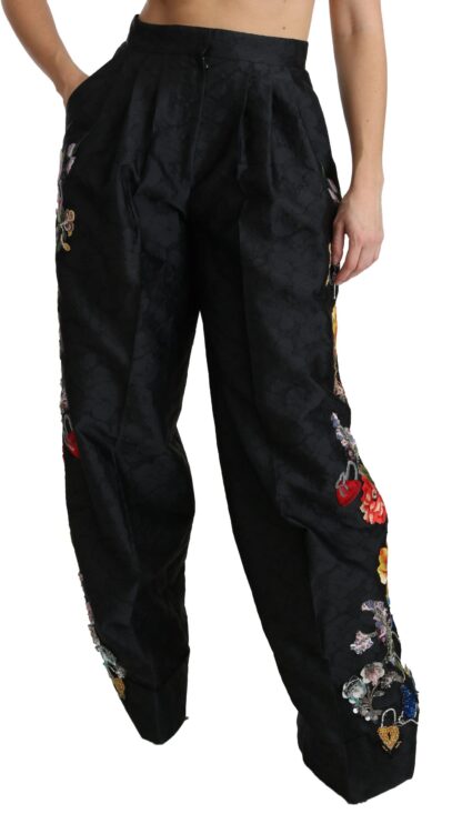 Dolce & Gabbana - Elegant High Waist Wide Leg Floral Pants