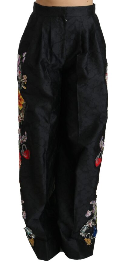 Dolce & Gabbana - Elegant High Waist Wide Leg Floral Pants