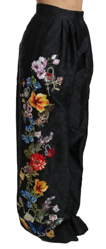 Dolce & Gabbana - Elegant High Waist Wide Leg Floral Pants