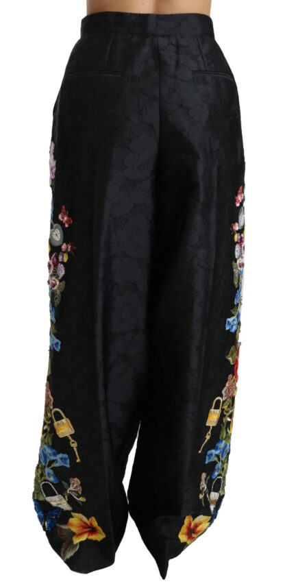 Dolce & Gabbana - Elegant High Waist Wide Leg Floral Pants